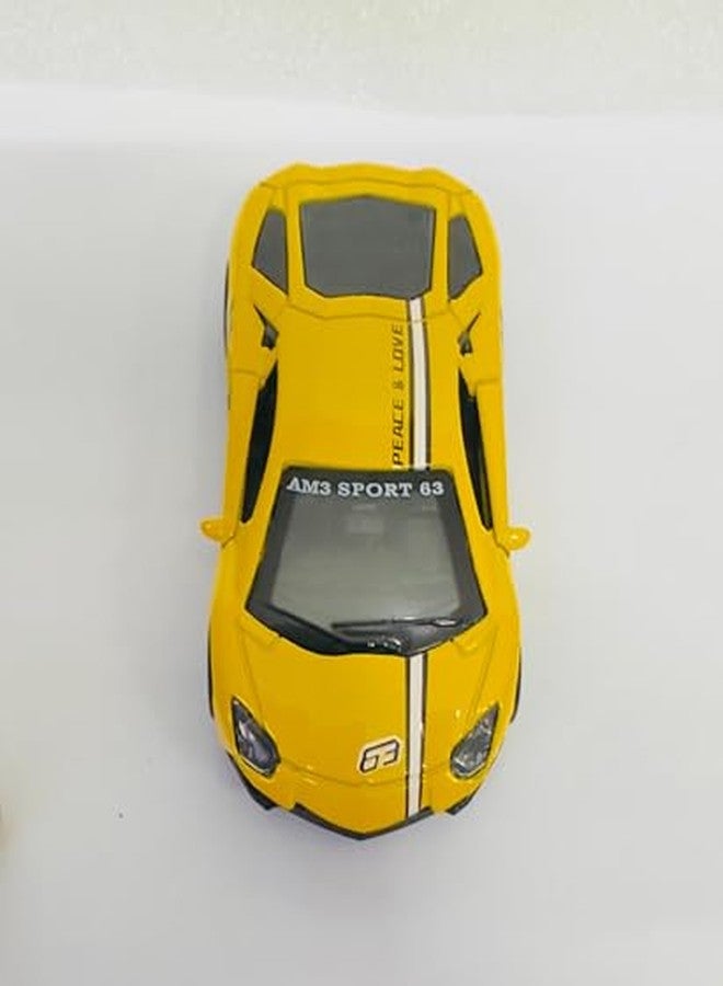 AUTO MT Yellow Mini Car Model Drifting Car with Self Adhesive Base Alloy Initial Dashboard Attractive Mini Car Model for Decoration 1PC - Image 3